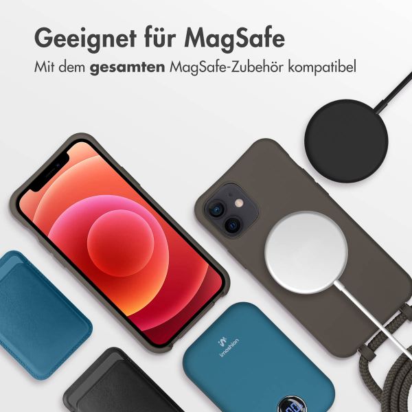 imoshion Color Backcover mit abnehmbarem Handykette und MagSafe Apple iPhone 12 (Pro) - Black Coffee