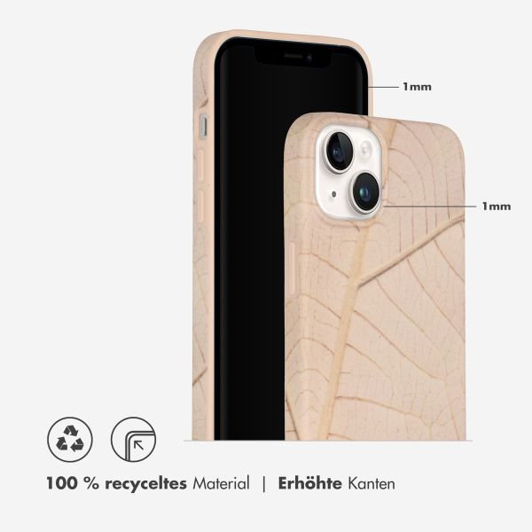 Selencia Aurora Fashion Back Case für das iPhone 14 Plus - ﻿Strapazierfähige Hülle - 100 % recycelt - Earth Leaf Beige