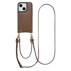 Selencia Nova HandyHülle mit Kordel und Kartenhalter Apple iPhone 15 - Mocha Brown