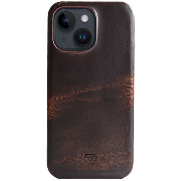 Wachikopa Full Wrap Back Cover für das iPhone 14 - Dark Brown