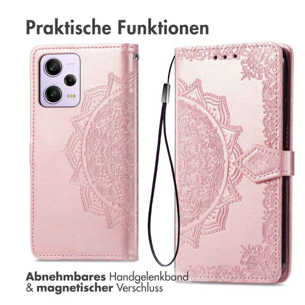 imoshion Mandala Klapphülle für das Xiaomi Redmi Note 12 Pro Plus - Rose Gold