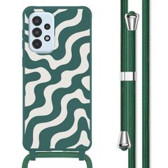 imoshion Silikonhülle design mit Band für das Samsung Galaxy A33 - Petrol Green Groovy