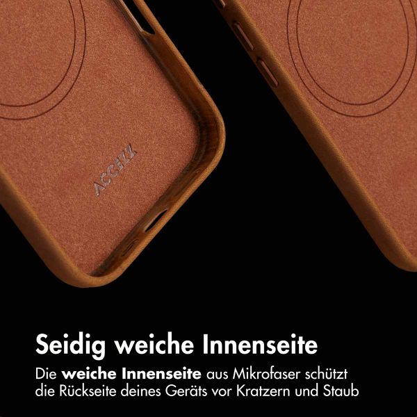 Accezz Vintage Leather Magsafe Backcover iPhone 16 - Tabacco Cognac