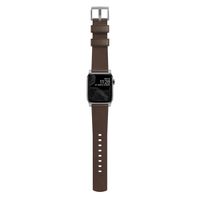 Nomad Modernes Lederarmband für das  Apple Watch Series 1 t/m 9 / SE (38/40/41 mm) | Series 10 / 11 (42 mm) - Brown / Silver
