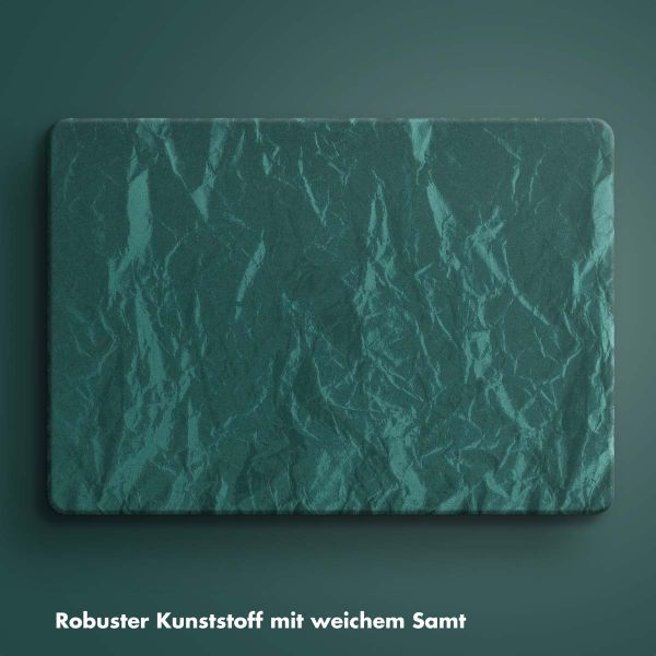 Selencia Cover mit Samtoberfläche für das MacBook Air 13 Zoll (2018-2020) - A1932 / A2179 / A2337 - Dunkelgrün