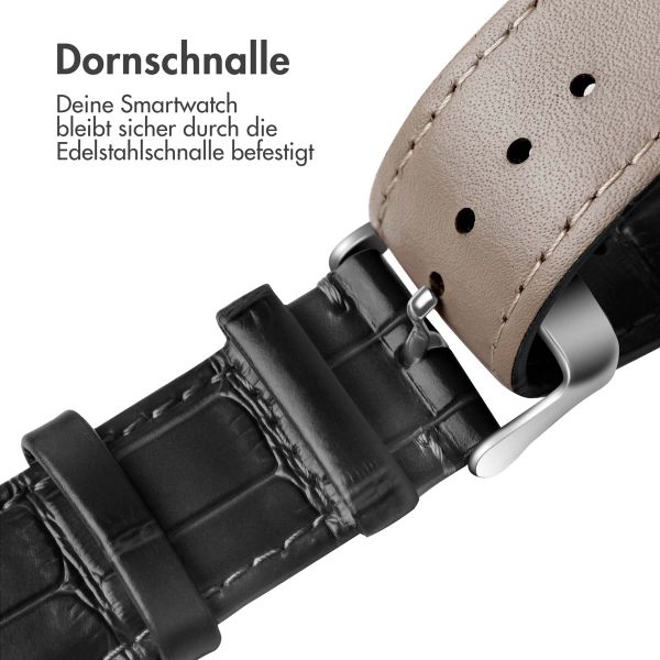 imoshion Leder-Krokodilarmband für die Apple Watch Series 1 bis 9 / SE (38/40/41 mm) | Series 10 (42 mm) - Schwarz