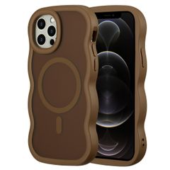 Selencia Wavy Backcover mit MagSafe Apple iPhone 12 (Pro) - Mocha Brown
