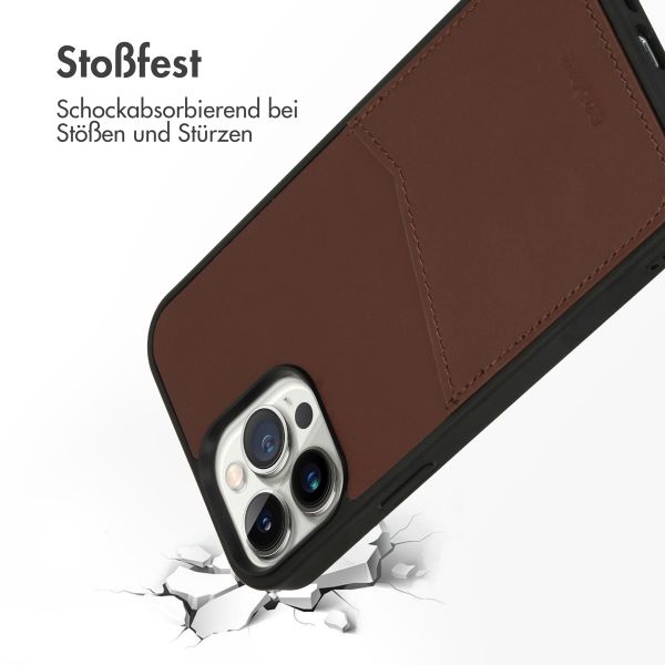 Accezz Premium Leather Card Slot Back Cover für das iPhone 13 Pro Max - Braun