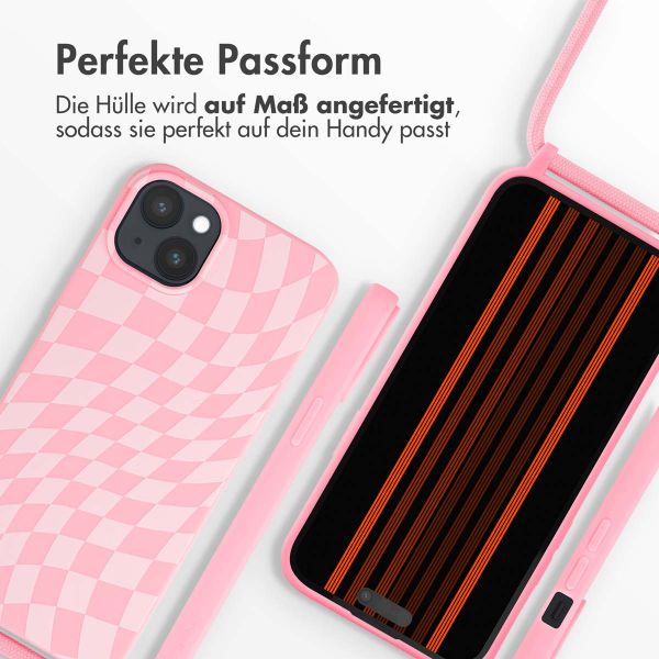 imoshion Silikonhülle design mit Band für das iPhone 15 Plus - Retro Pink