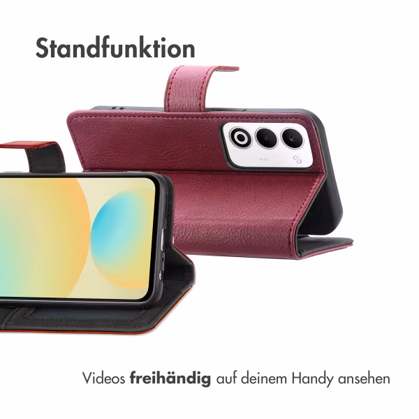 imoshion Luxuriöse Klapphülle Oppo A5 5G (2025) - Bordeaux