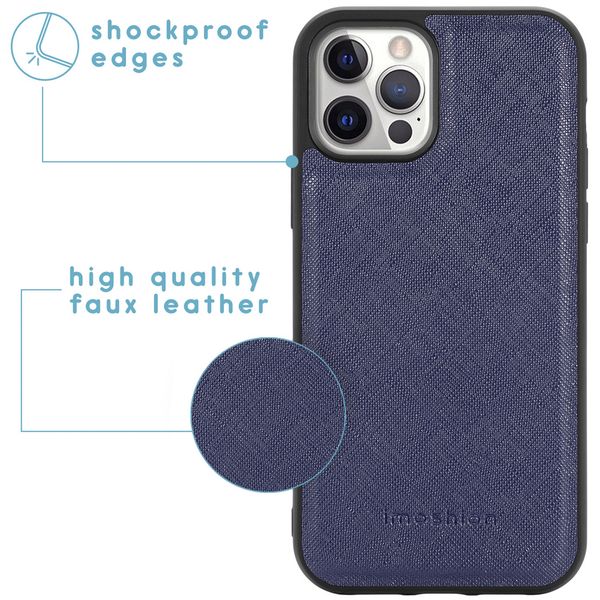 imoshion Luxuriöse Portemonnaie-Klapphülle Apple iPhone 12 (Pro) - Dunkelblau