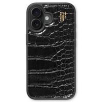 iDeal of Sweden Vegan Leather Back Cover für das iPhone 16 Plus - Black Croco