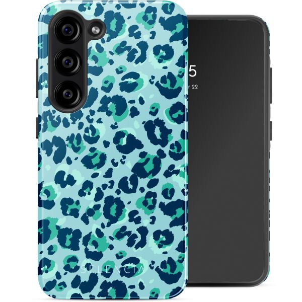 Selencia Vivid Tough Back Cover für das Samsung Galaxy S23 - Wild Spots Light Blue