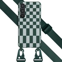 Selencia SilikonHülle design mit abnehmbarem Band Samsung Galaxy S23 - Irregular Check Green