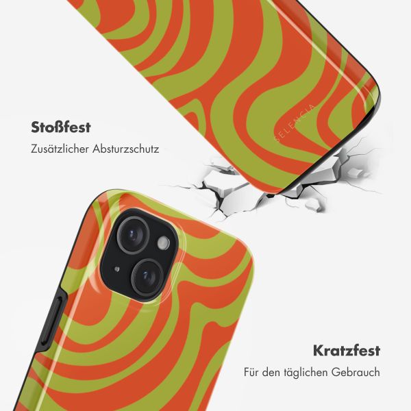Selencia Vivid Rückabdeckung mit MagSafe Apple iPhone 15 - Wavy Swirl Orange Fern