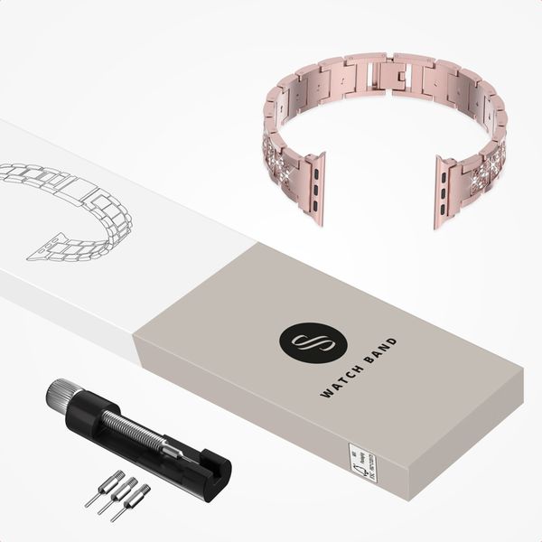 Selencia Sparkle Armband für das  Apple Watch Series 1 t/m 9 / SE (38/40/41 mm) | Series 10 / 11 (42 mm) - Rosa