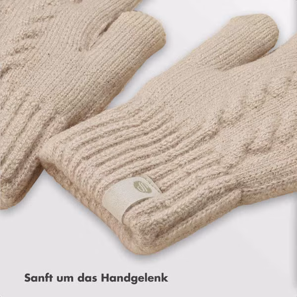 Selencia Touchscreen-Handschuhe mit Woll-Optik - Damen - Größe M - Beige
