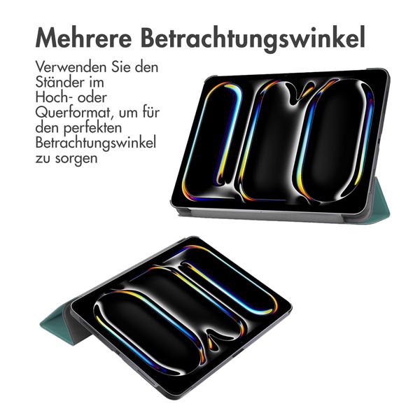 imoshion Trifold Klapphülle Apple iPad Pro 13 (2024) M4 - Dunkelgrün