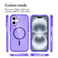 imoshion Sparkle Back Cover mit MagSafe Apple iPhone 16 - Glitzer Violett