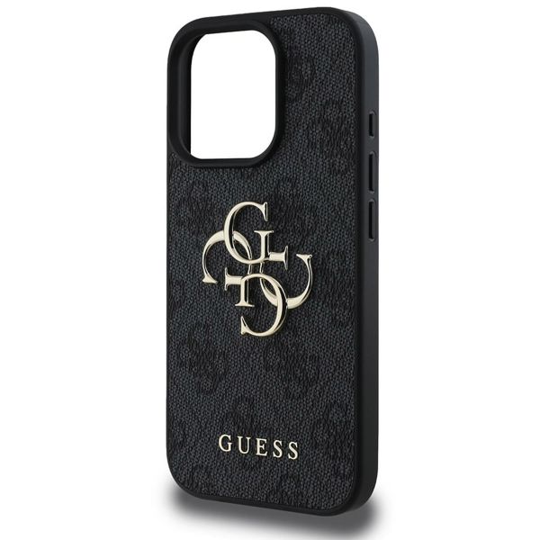 Guess 4G Metal Logo Back Cover für das iPhone 16 Pro Max - Schwarz