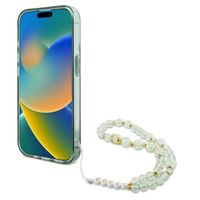 Guess MagSafe IML Flowers Case mit Beads Strap Apple iPhone 15 Pro Max - Green