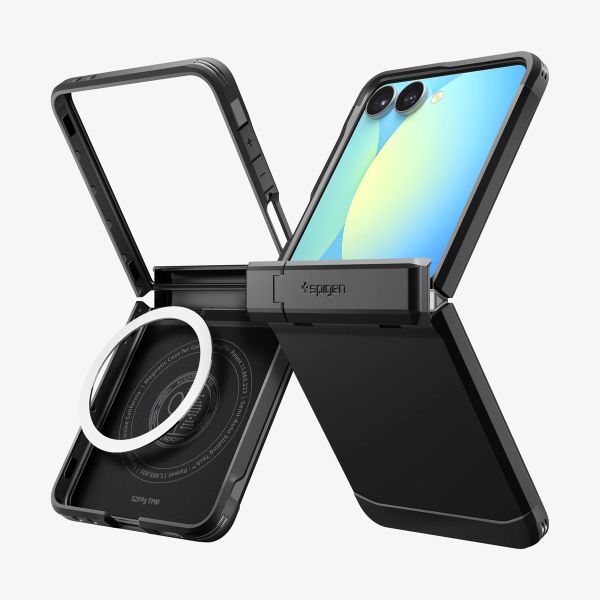 Spigen Tough Armor Pro Backcover MagFit Samsung Galaxy Z Flip 7 - Schwarz