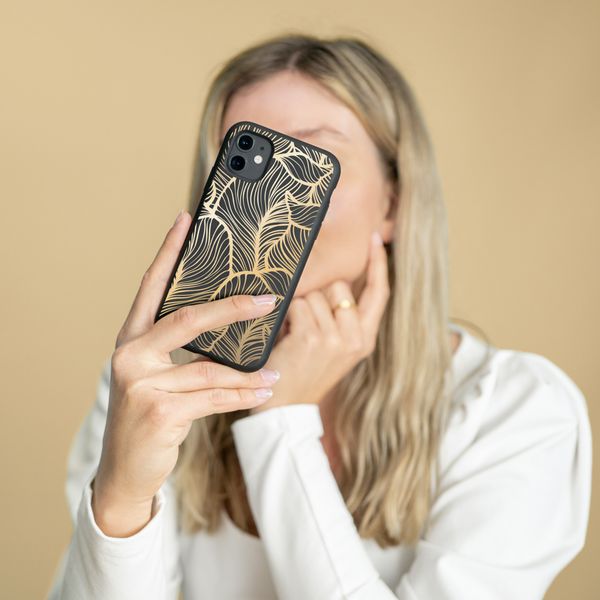 imoshion Design Hülle Samsung Galaxy A12 - Golden Leaves