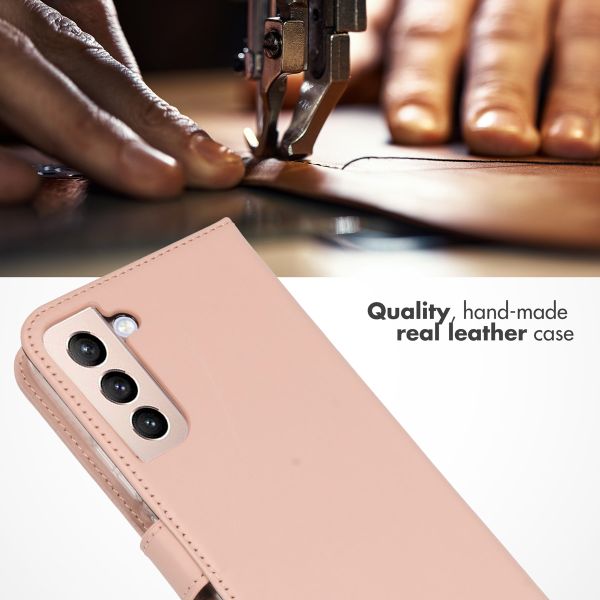 Selencia Echtleder Klapphülle für das Samsung Galaxy S22 Plus - Dusty Pink