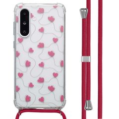 imoshion Design Hülle mit Band Samsung Galaxy A36 - Dusty Rose Connected Hearts