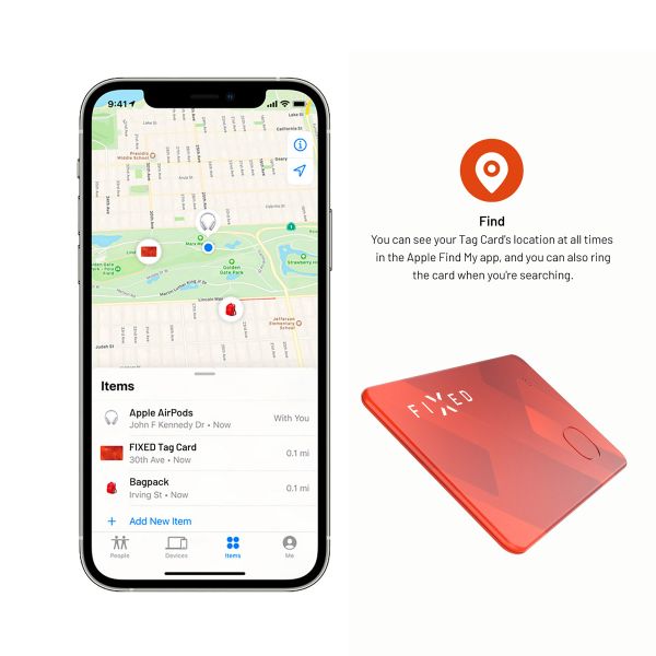 Fixed Tag Card - Bluetooth Tracker für iOS - Orange