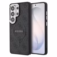 Guess 4G Leather Back Cover mit MagSafe Samsung Galaxy S26 Ultra - Gold Edge - Black