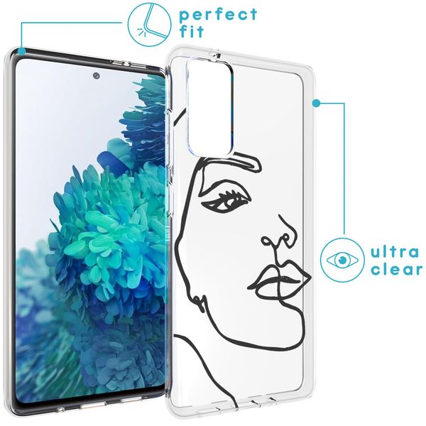 imoshion Design Hülle Samsung Galaxy S20 FE - Line Art Woman Black