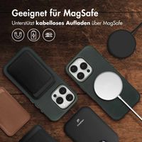 Accezz Vintage Leather Magsafe Backcover Apple iPhone 16 Pro - Smokey Green