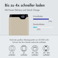 imoshion Powerbank - 20.000 mAh - Schnelles Aufladen und Power Delivery - Sandstone