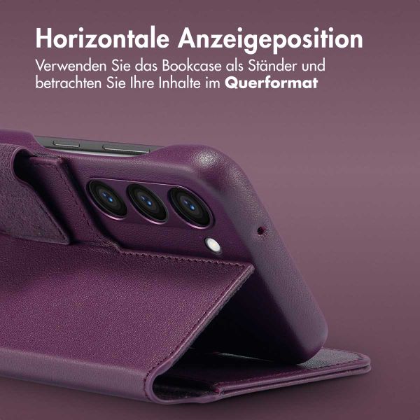 Accezz 2-in-1 Klapphülle aus Leder mit MagSafe für das Samsung Galaxy S23 - Heath Purple