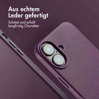 Accezz MagSafe Leather Backcover für das iPhone 16 - Heath Purple