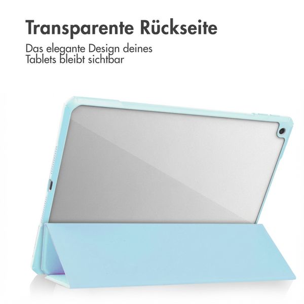 imoshion Trifold Hardcase Klapphülle Apple iPad 9 (2021) 10.2 Zoll / iPad 8 (2020) 10.2 Zoll / iPad 7 (2019) 10.2 Zoll - Hellblau