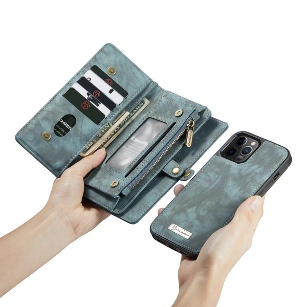 CaseMe Luxuriöse 2-in-1-Portemonnaie-Klapphülle Leder iPhone 12 (Pro)