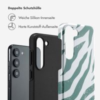 Selencia Vivid Back Cover Samsung Galaxy S23 - Colorful Zebra Pine Blue