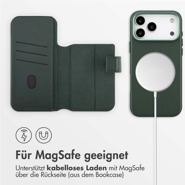 Accezz 2-in-1 Klapphülle aus Leder mit MagSafe Apple iPhone 17 Pro Max - Cedar Green
