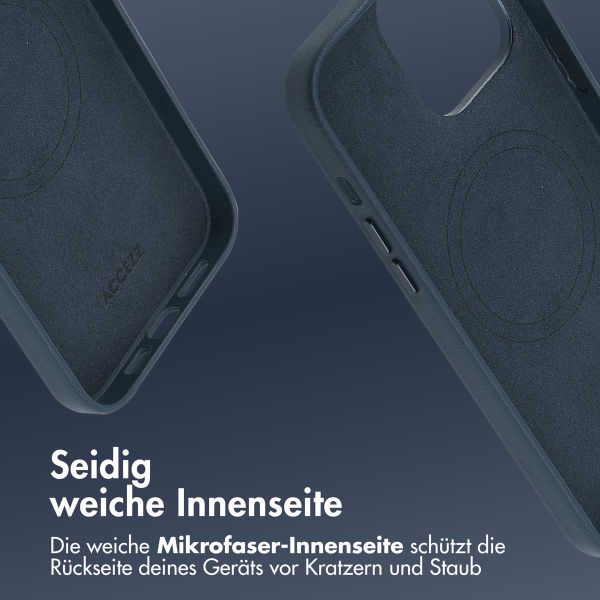 Accezz MagSafe Leather Backcover iPhone 14 Pro Max - Nightfall Blue
