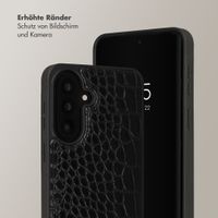 Selencia Nova Croco HandyHülle mit Kordel und Kartenhalter Samsung Galaxy A57 (5G) - Schwarz
