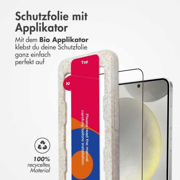 Accezz Vollflächige Schutzfolie aus gehärtetem Glas mit Applikator für das Samsung Galaxy S24 - Transparent