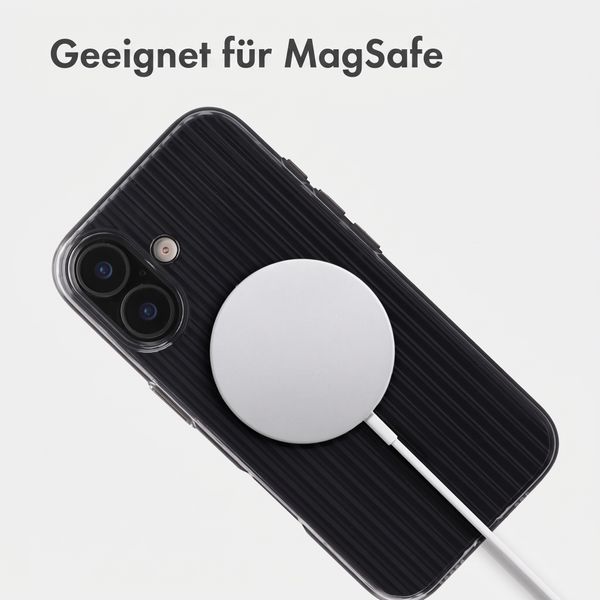 Accezz Lite Backcover mit MagSafe | Fluted | Apple iPhone 16 - Schwarz