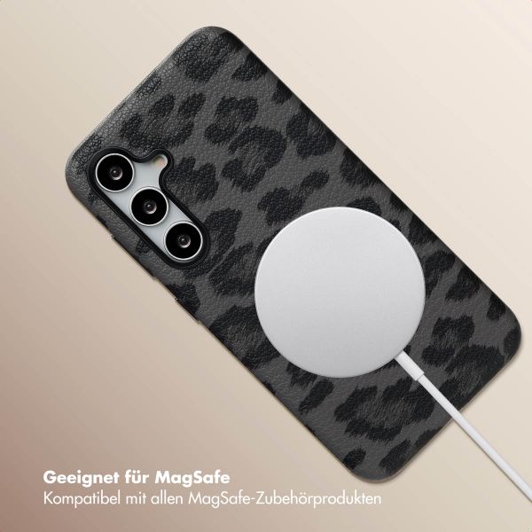 Selencia Sabi Backcover Leopardenmuster mit MagSafe Samsung Galaxy S24 - Midnight Black