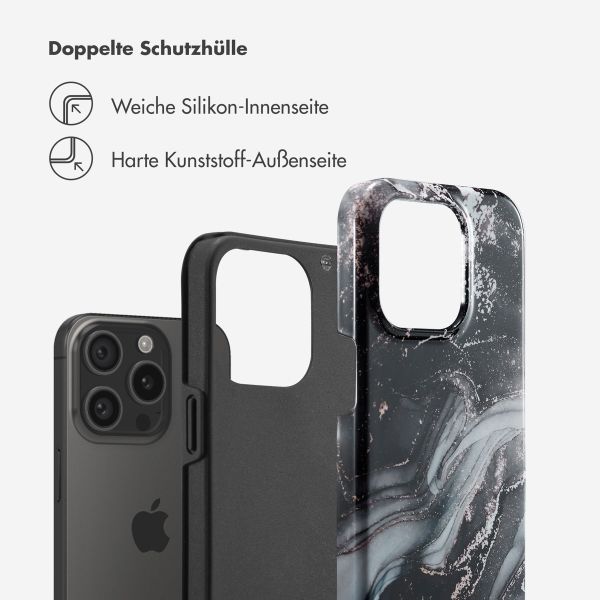 Selencia Vivid Tough Back Cover für das iPhone 15 Pro - Chic Marble Black