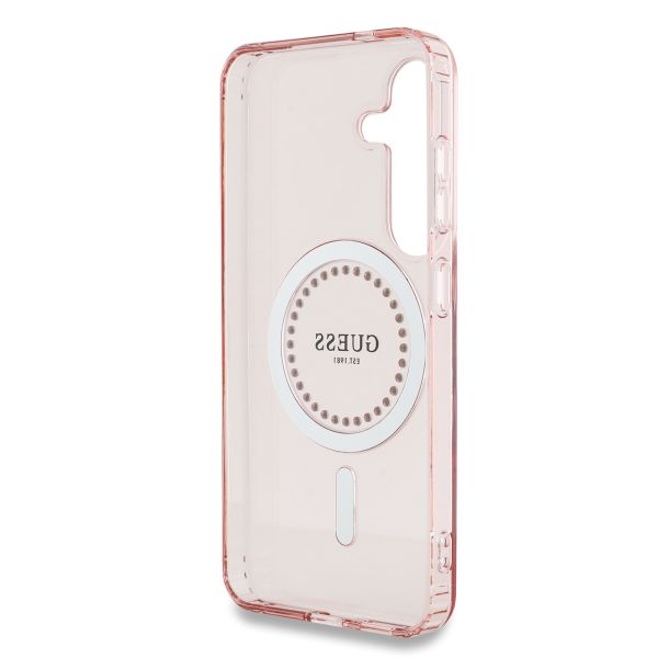 Guess MagSafe IML Strass Hülle Samsung Galaxy S25 - Rosa