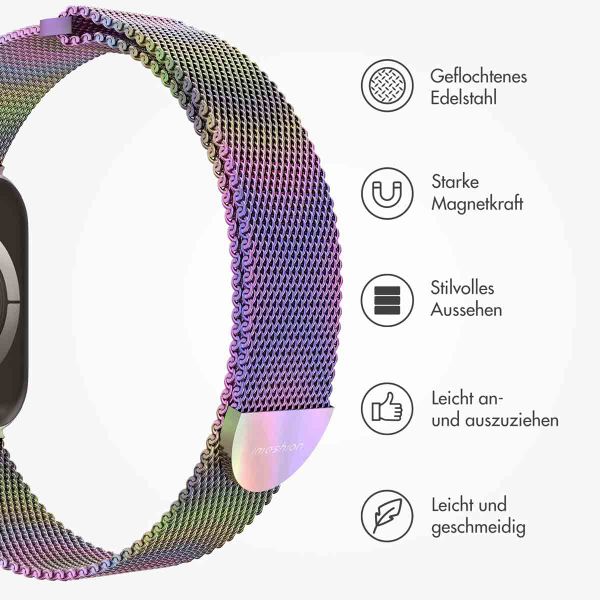 imoshion Mailändische Magnetarmband für die Apple Watch Series 1 bis 9 / SE (38/40/41 mm) | Series 10 (42 mm) - Größe S - Galaxy