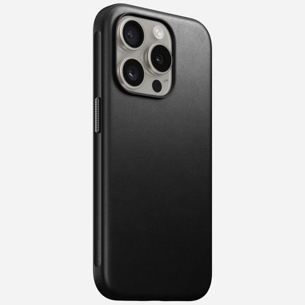 Nomad Modern Leather Case für das iPhone 15 Pro - Schwarz