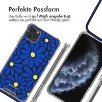 imoshion Design Hülle mit Band Apple iPhone 11 Pro Max - Cobalt Blue Flowers Connect